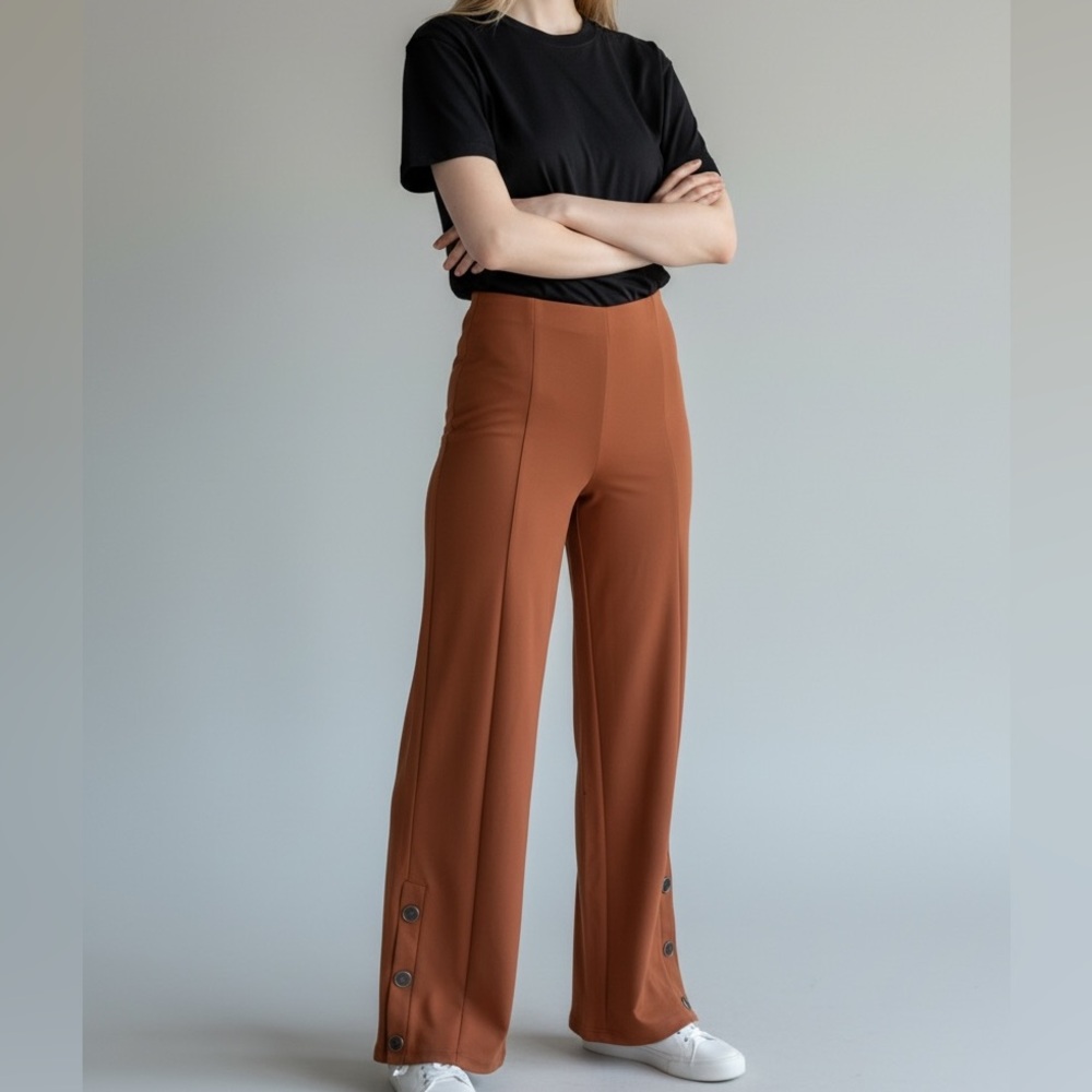 Zara Trafaluc Brown Wide Leg Pants Trousers